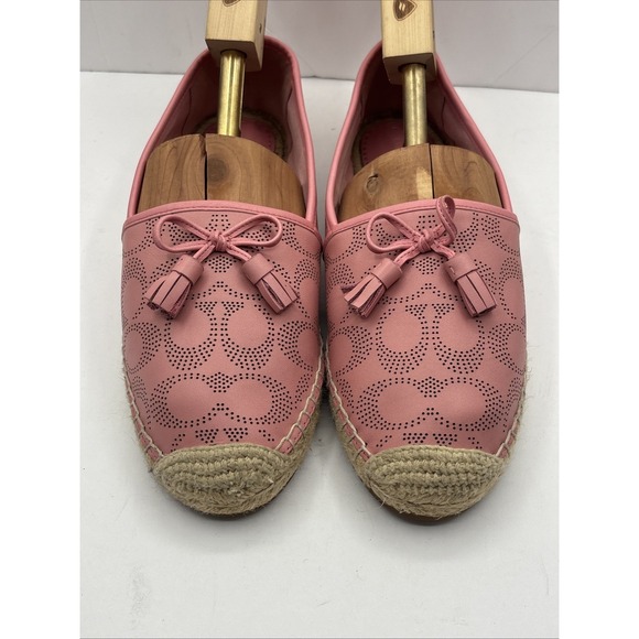 Coach C2782 Carson Espadrille Shoes Bubblegum Size 8 B - Picture 6 of 16